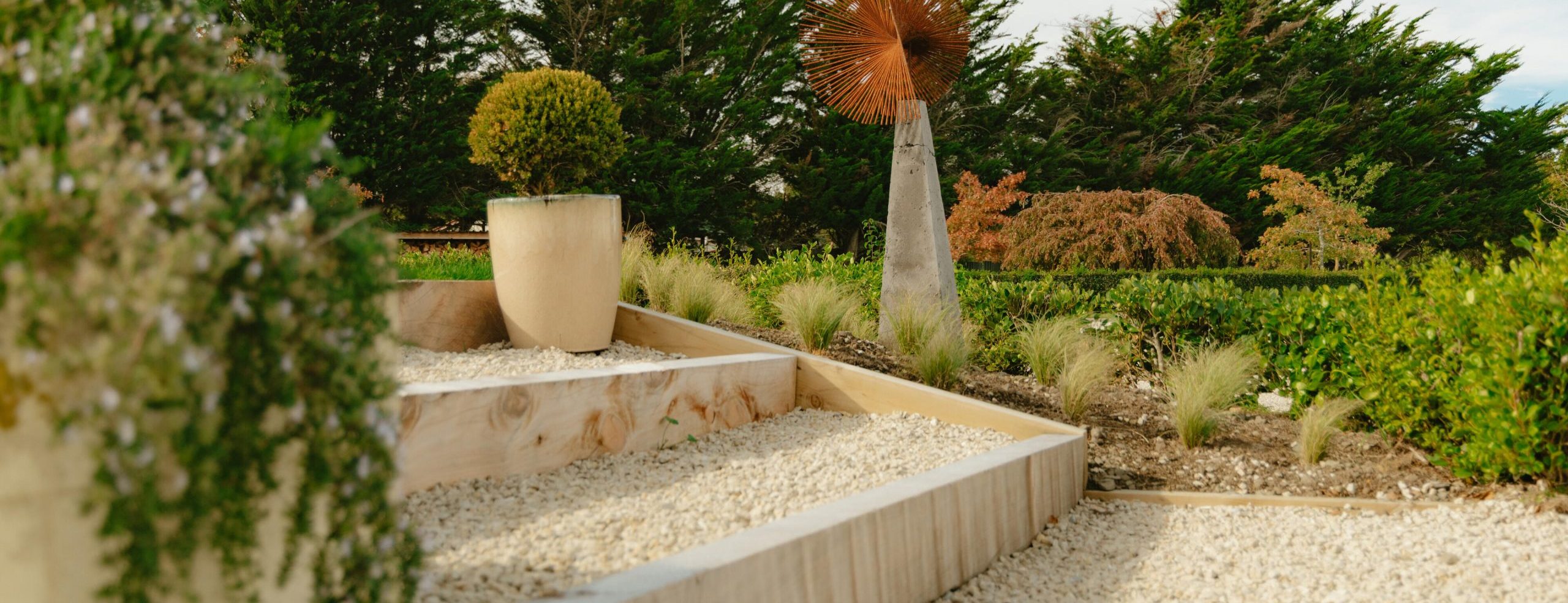 North Canterbury landscaping design with modern garden features